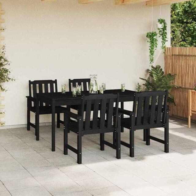 Berkfield Home Modern Garden Dining Chairs 4 pcs Black 65, 5x55, 5x88 cm HDPE - image 1