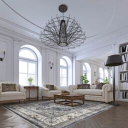 The Rug Shop UK Charcoal Luxurious Traditional Easy to clean Machine Made Border Rug - Size: 240 cm x 330 cm - thumbnail 1