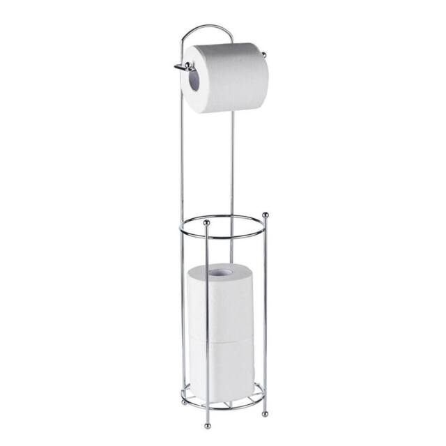 Havendro 1 X Chrome Toilet Roll Holder Free Standing 4 Roll Storage in Silver - image 1