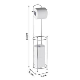Havendro 1 X Chrome Toilet Roll Holder Free Standing 4 Roll Storage in Silver - thumbnail 2