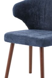 Living and Home Set of 2 Upholstered Dining Chairs in Blue - thumbnail 5