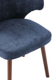 Living and Home Set of 2 Upholstered Dining Chairs in Blue - thumbnail 6
