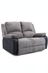 More4Homes Postana 2 Seater Electric High Back Jumbo Cord Fabric Recliner Sofa in Grey - thumbnail 2