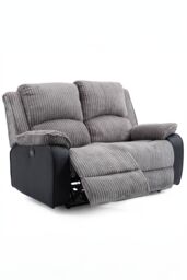 More4Homes Postana 2 Seater Electric High Back Jumbo Cord Fabric Recliner Sofa in Grey - thumbnail 3
