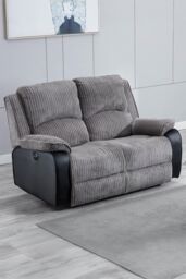More4Homes Postana 2 Seater Electric High Back Jumbo Cord Fabric Recliner Sofa in Grey - thumbnail 1