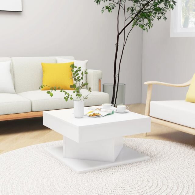 Berkfield Home Coffee Table White 57x57x30 cm Engineered Wood - Size: 57 x 57 x 30 cm - image 1