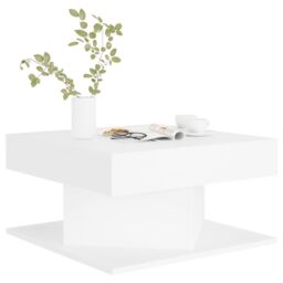 Berkfield Home Coffee Table White 57x57x30 cm Engineered Wood - Size: 57 x 57 x 30 cm - thumbnail 4