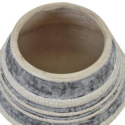 Wyld and Coco Evergreen Hand Painted Fibre Clay Plant Stand Beige Grey Round - thumbnail 3