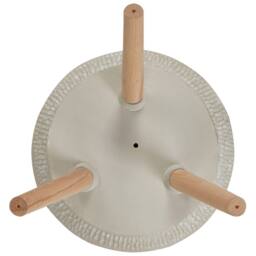 Wyld and Coco Evergreen Hand Painted Fibre Clay Plant Stand Beige Grey Round - thumbnail 5