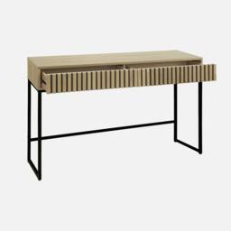 sweeek 120cm Contemporary Console In Grooved Wood Effect in Light Brown - thumbnail 3