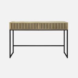 sweeek 120cm Contemporary Console In Grooved Wood Effect in Light Brown - thumbnail 2