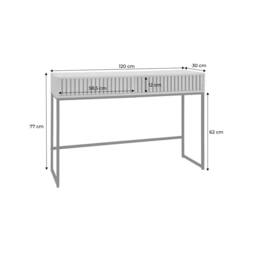 sweeek 120cm Contemporary Console In Grooved Wood Effect in Light Brown - thumbnail 6