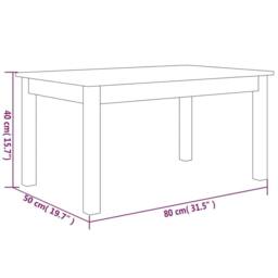 Berkfield Home Beautiful Coffee Table 80x50x40 cm Solid Wood Pine in Light Tan - Size: 80 x 50 x 40 cm - thumbnail 8