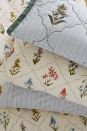 Sanderson 'Spring Meadow' Cotton Cushion in Light Blue - thumbnail 3
