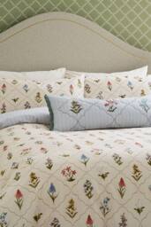 Sanderson 'Spring Meadow' Cotton Cushion in Light Blue - thumbnail 2