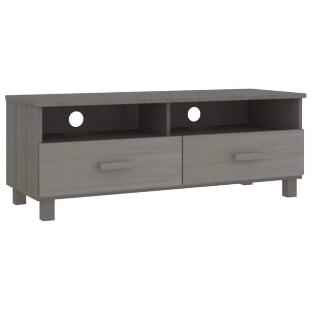 Berkfield Home TV Cabinet HAMAR Light Grey 106x40x40 cm Solid Wood Pine - Size: 106 x 40 x 40 cm - image 1
