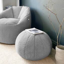 rucomfy Beanbags rucomfy Indoor Snug Pouffe - Comfortable Bean Bag Footstool in Grey - thumbnail 2