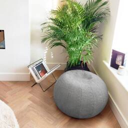rucomfy Beanbags rucomfy Indoor Snug Pouffe - Comfortable Bean Bag Footstool in Grey - thumbnail 1