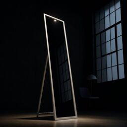 Harbour Housewares Square Full-Length Mirror - Freestanding Mirror for Bedrooms, Hallways in White - thumbnail 6