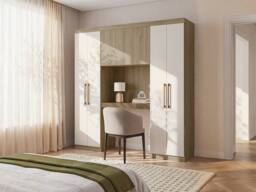 Vente-unique Overbed Storage Unit - 6 Doors - With Wardrobes & Storage - W200 Cm in Light Oak - Size: Single - thumbnail 3