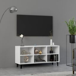 Berkfield Home TV Cabinet with Metal Legs White 103.5x30x50 cm