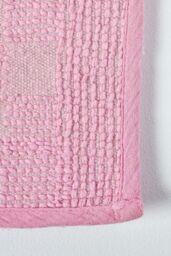 Homescapes Cotton Check Border Bath Mat in Pink - thumbnail 4