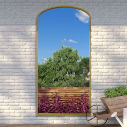 "MirrorOutlet Gold Metal Framed Arched Garden Wall Mirror 79""x39"" (200x100CM) - Size: 1 Pack" - thumbnail 6