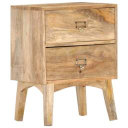 Berkfield Home Beautiful Bedside Cabinet 40x35x55 cm Solid Mango Wood in Brown - Size: 40 x 35 x 55 cm - thumbnail 9