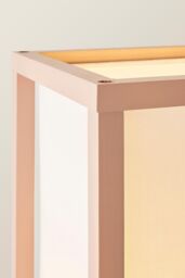 ValueLights Struttura Pastel Wooden Shelving Floor Lamp with Fabric Shade in Yellow - thumbnail 4