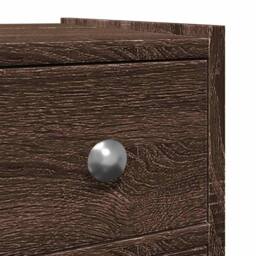 Berkfield Home Narrow Bathroom Cupboard with Wheels Brown Oak Engineered Wood - thumbnail 9