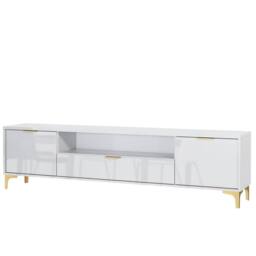 Creative Furniture Goldline Gloss TV Unit 200cm - Glossy White - thumbnail 9