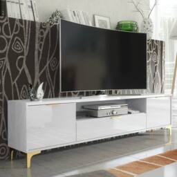 Creative Furniture Goldline Gloss TV Unit 200cm - Glossy White