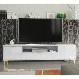 Creative Furniture Goldline Gloss TV Unit 200cm - Glossy White - thumbnail 4