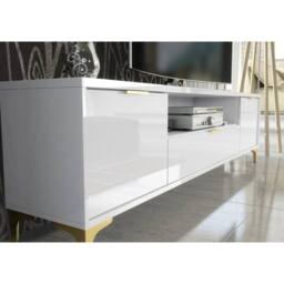 Creative Furniture Goldline Gloss TV Unit 200cm - Glossy White - thumbnail 3