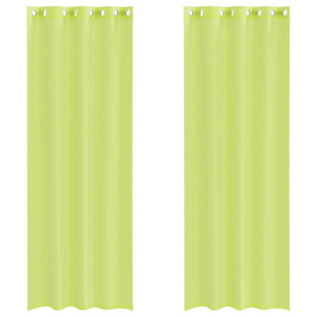 Berkfield Home Voile Curtains with Grommets 2 pcs Apple Green 140x260 cm - image 1