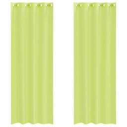 Berkfield Home Voile Curtains with Grommets 2 pcs Apple Green 140x260 cm - thumbnail 1