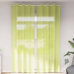 Berkfield Home Voile Curtains with Grommets 2 pcs Apple Green 140x260 cm - thumbnail 2