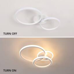 Goeco LED Ceiling Light 42 W Modern Round Ceiling Light 3000K for Bedroom in White - thumbnail 8