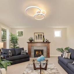 Goeco LED Ceiling Light 42 W Modern Round Ceiling Light 3000K for Bedroom in White - thumbnail 3