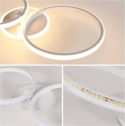 Goeco LED Ceiling Light 42 W Modern Round Ceiling Light 3000K for Bedroom in White - thumbnail 7