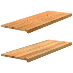 Berkfield Home Window Sills 2 pcs Light Brown 110x40x2 cm Solid Wood Oak - Size: Medium
