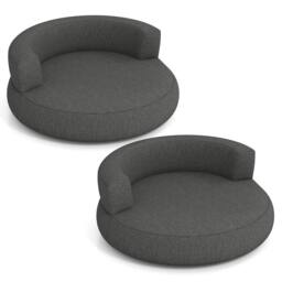 Costway Inflatable Couch Blow Up Lounger Air Sofa w/Detachable Cover &Armrests in Grey - thumbnail 3