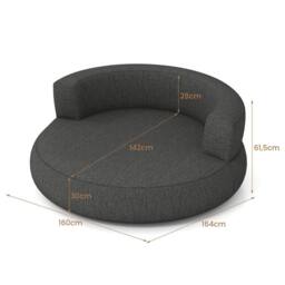 Costway Inflatable Couch Blow Up Lounger Air Sofa w/Detachable Cover &Armrests in Grey - thumbnail 4