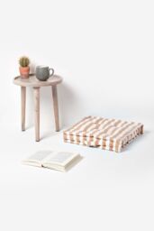 Homescapes Cotton Thick Stripe Floor Cushion in Beige - Size: 40 cm x 40 cm - thumbnail 2