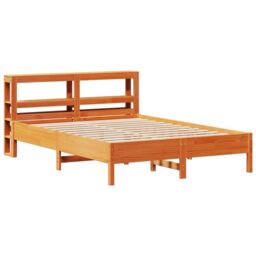 Berkfield Home Bed Frame without Mattress Wax Brown 150x200 cm King Size Solid Wood Pine - thumbnail 3