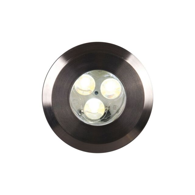 Loops Outdoor IP65 3 Bulb Spot Lights Stainless Steel LED 1W Bulb Outside External in Metallics