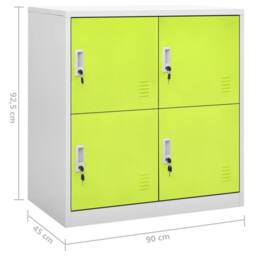 Berkfield Home Locker Cabinets 5 pcs Light Grey & Green 90x45x92.5 cm Steel - thumbnail 8