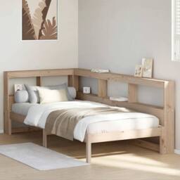Berkfield Home Bookcase Bed without Mattress 75x190 cm Solid Wood Pine in Brown - thumbnail 1