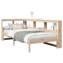 Berkfield Home Bookcase Bed without Mattress 75x190 cm Solid Wood Pine in Brown - thumbnail 3