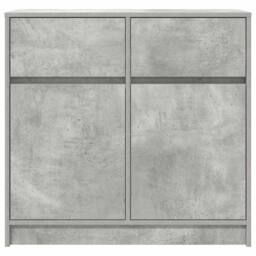 Berkfield Home Sideboard with Drawer Concrete Grey 80x34x76 cm Engineered Wood - Size: 80 x 34 x 76 cm - thumbnail 6